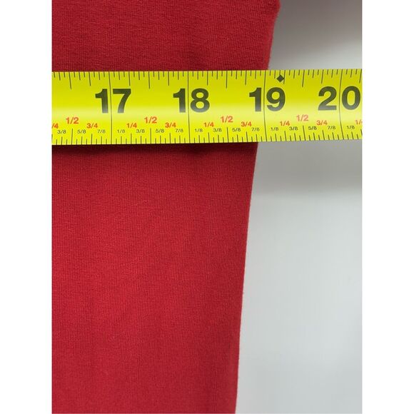 Eileen Fisher Tunic Top Women Size Medium 3/4 Sleeve Orange Red Asymmetrical Hem - Picture 7 of 8